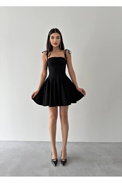 EtikaOnline Kiloş Askılı Atlas Mini Elbise