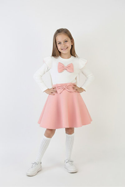 MODANINO Rochie din 2 piese pentru fete, fustă decorată cu pietre + bluză cu ...