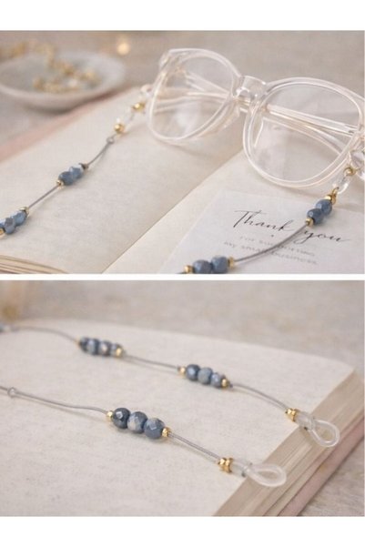 Zarif Seçkiler Eyeglass Chain (Gray Beaded)
