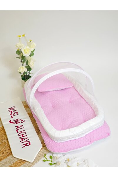 WASL ALKHAIR مفرش ناموسية جامبو مخصّص للأطفال حديثي الولادة، يتميّز باللون ال...