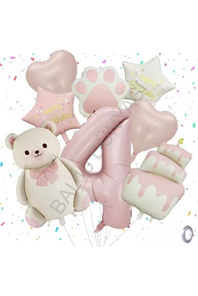 BEST PARTİ Retro Colors Concept Birthday Party Set Age-4