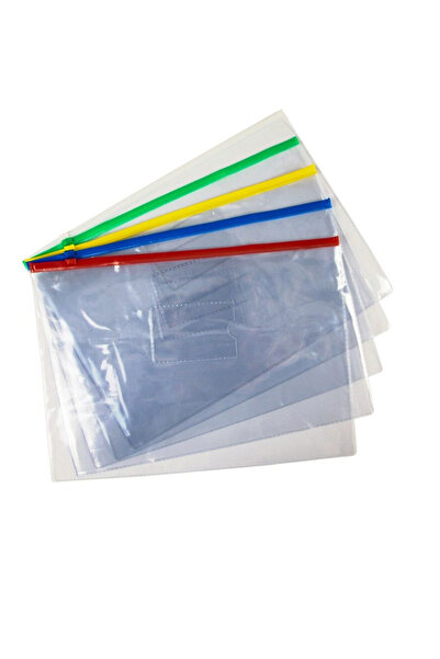 OEM Set 10 mape plastic cu fermoar, dimensiune A5, plastic, multicolor