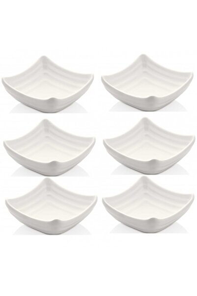 Raki Set of 6 melamine bowls WHITE 11x11x3.6cm