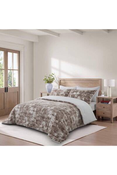 Orange Bed & Bath Brushed | 3-Piece Double Winter Faux Fur Duvet Set