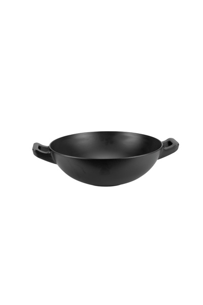 Culinaro Wok din melamină, negru, 35x43xh11,5cm