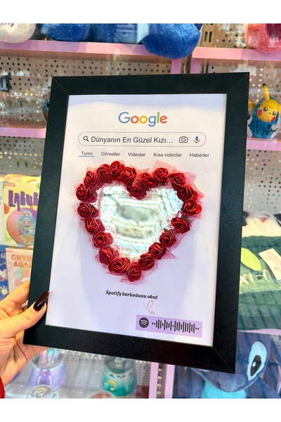 HEY GİDİ GİFT Dünyanın En Güzel Kızı Çiçekli Tablo Sevgililer Günü Sevgiliye ...