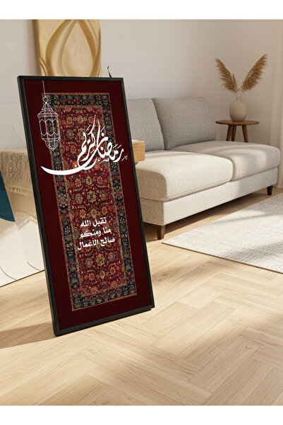 LOWHA لوحة جدارية قماشية على إطار خشبي بإطار أسود عائم وحامل خلفي، تحمل تصميم...