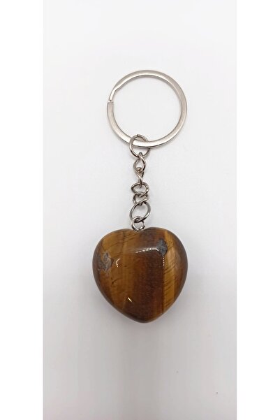 LAXMİ Tiger's Eye A heart keychain, for self-confidence and self-determination