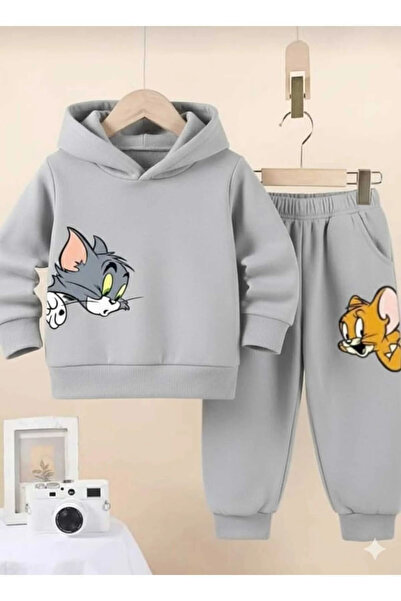 Keywest Children's Tom & Jerry Printed Hooded Sweatshirt Tracksuit Set