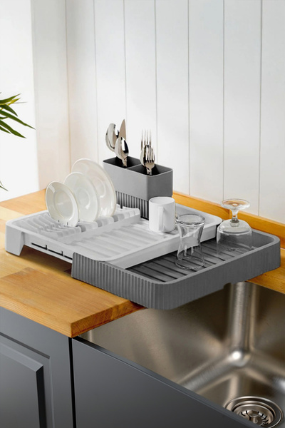 Snippy Endy - Sürgülü Açılır Kapanır Bulaşıklık Plastik Sürgülü Bulaşık Sepeti