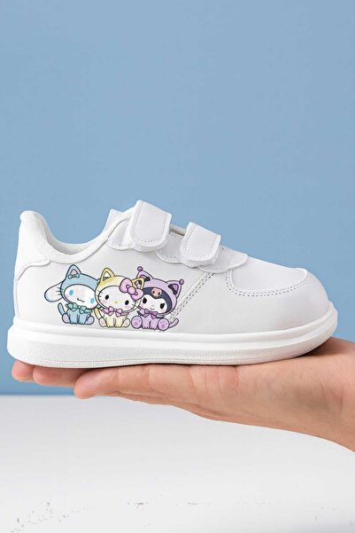 lias desing Adidași pentru copii cu imprimeu alb cu trei pisicuțe și benzi de...
