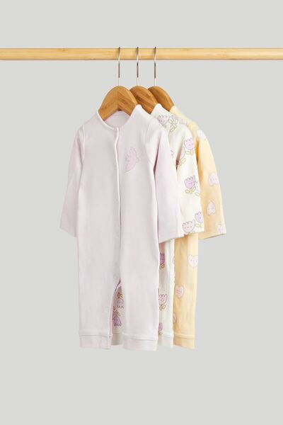 MOTHERCARE مجموعة من 3 بدلات نوم بدون أقدام