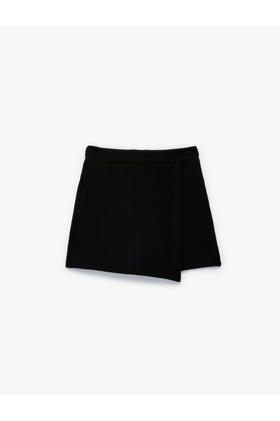Koton Dokulu Kruvaze Mini Şort Etek
