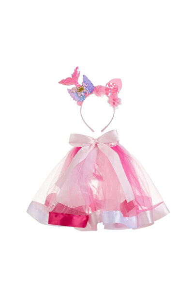 Lumi LUXURY Set Fusta Roz si Coronita Mermaid Unicorn