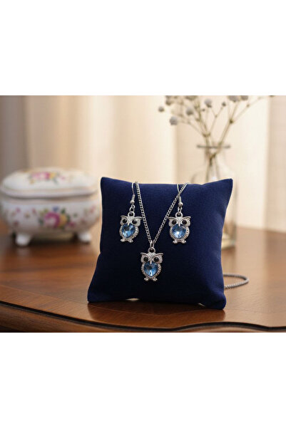 Shiklik 2-Piece Gold Color Stone Zircon Owl Bird Model Jewelry Set - 60 cm Ne...