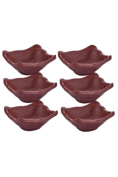 Raki Set of 6 melamine bowls BROWN 8.5x9x3.9cm