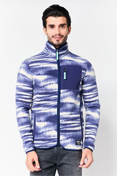 Wesc Men Space dye Long Sleeve Sherpa Jacket, Multicolor