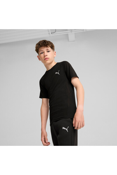 Puma Kids Boys EVOSTRIPE T-Shirt Youth - Black