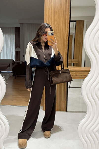 Gizem Ecemiş Jeremy Kahve Renk Garnili Takım