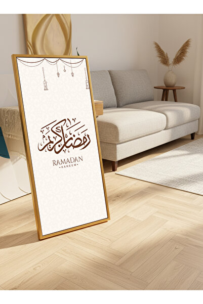 LOWHA لوحة جدارية قماشية على إطار خشبي بإطار ذهبي عائم وحامل خلفي، تحمل تصميم...