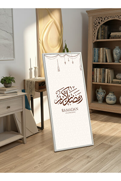 LOWHA لوحة جدارية قماشية على إطار خشبي بإطار أبيض عائم وحامل خلفي، تحمل تصميم...