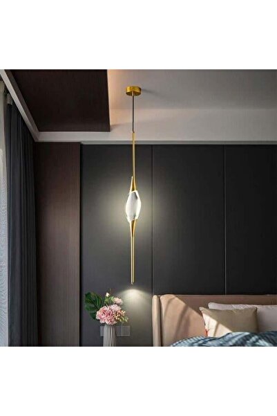 GENERAL Modern Hanging Crystal Chandelier - Yellow LED Light