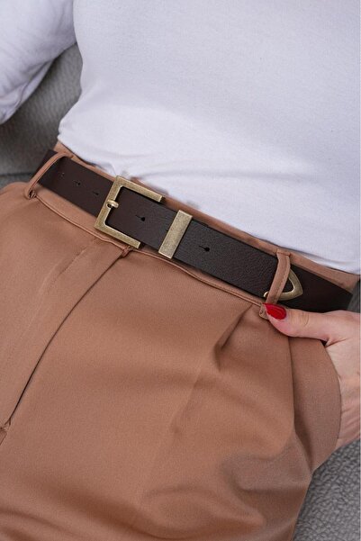 MODAM HİFA Square Buckle Bridge End Set Women's Trouser Belt Dress Belt Shirt...