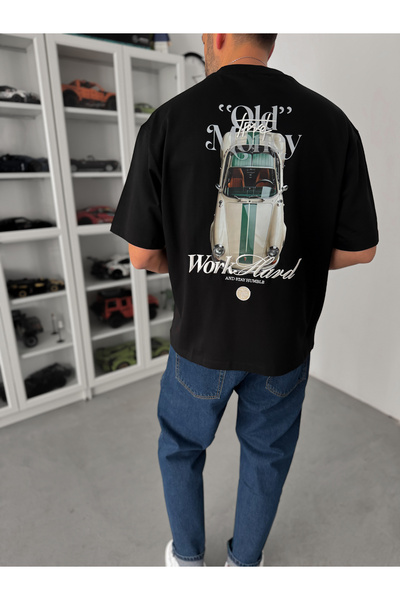 BYBASICMAN Black Old Money Back Print T-Shirt Tw-1034