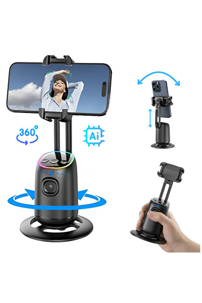 NITOPLAY NITOPLAY® LED Smartphone Stabilizer / Holder, Face&Body Tracking, 36...