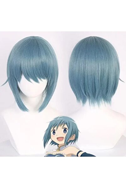 Butic Anime Cosplay Sayaka Miki Peruk Mavi Sentetik Cosplay Peruk Madoka