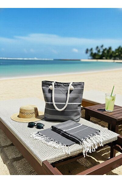 Life Line Pamuk Peştemal & Çanta Seti – Organik Hafif, Çok Amaçlı (Plaj • Ham...