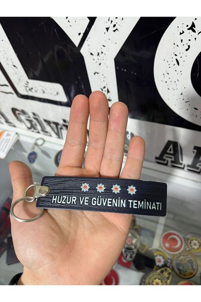Silyon Askeri Giyim Police Written Double-Sided Fabric Keychain