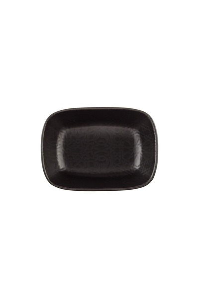Güral Porselen Ent Otel 12 cm Bone Square Boat Plate Black Matte
