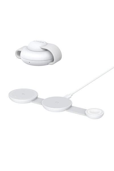 Anker Încărcător wireless MagGo 3 în 1, pliabil, 15 W, alb