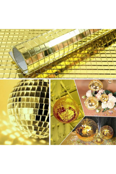 TTT Self-Adhesive Mirrored Square Gold Sticker 30X30 cm