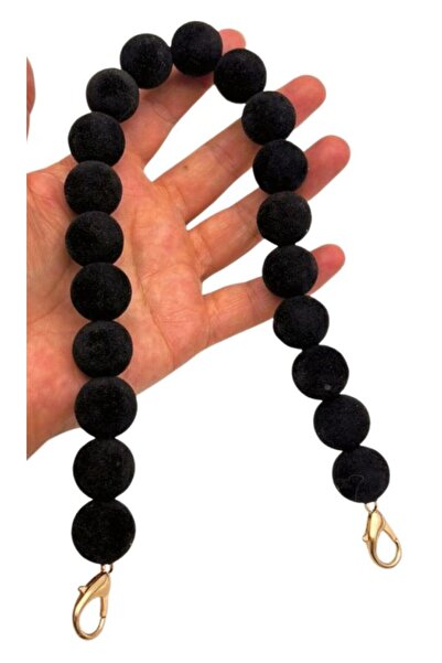 angel çanta aksesuar 40 cm Velvet Black Color Bag Handle with Hook Light Gold...