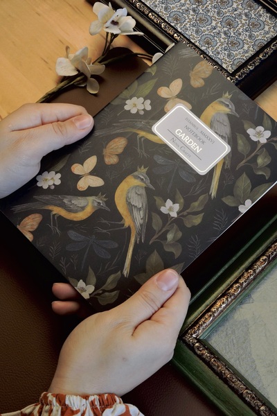 Nova Crafts GARDEN Midnight Birds Terzi Dikişli Defter / Noktalı / a5