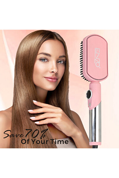 ENZO Professional Hair Straightener Brush EN-4002 – 3-in-1 Styler, Dryer & Vo...