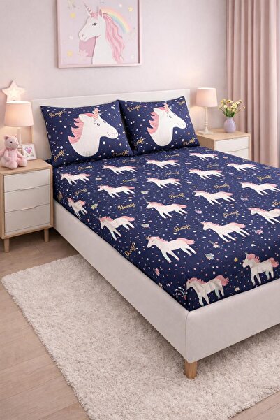 Eponj Home Еластичен комплект чаршафи за двойно легло Main MagicUnicorn Laci