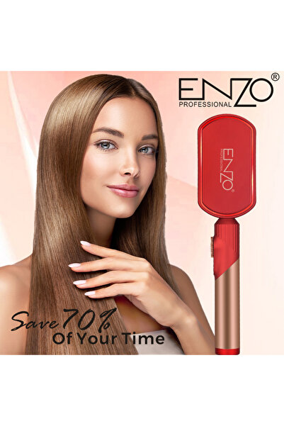 ENZO Professional Hair Straightener Brush EN-4002 – 3-in-1 Styler, Dryer & Vo...