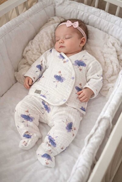 kidsense طقم بيجامة للأطفال حديثي الولادة مصنوع من قماش الموسلين القطني بنسبة...