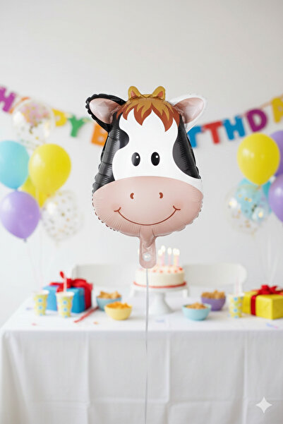 DODOMAR 18 Inch Safari Cow Foil Balloon - Birthday Party Decoration Balloon