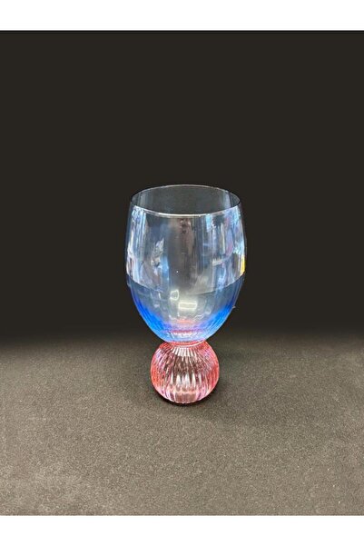 ROY KING LACİVERT PEMBE 6'LI AYAKLI KRİSTAL CAM BARDAK 200ML