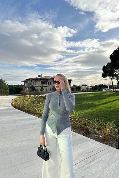 lizge giyim Asymmetric Detail Knitwear Sweater