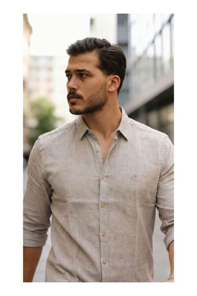 byasafkids Men's Long Sleeve Linen Shirt