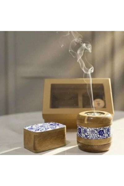 NAJM ALDIRA Handmade Indian wooden incense burner sets