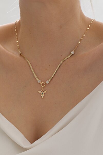 YAVUZ KUYUMCULUK 14 Ayar Altın Çift Zincir Anka Kuşu Kolye