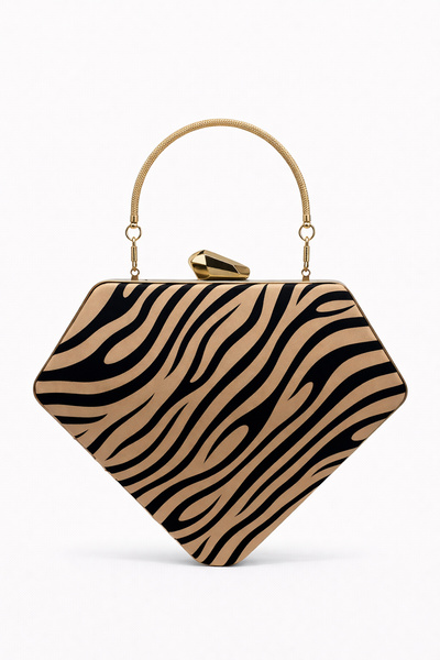 louisiana polo Vrl Women's Evening Dress Portfolio Bag Zebra Black-Tan 222-01