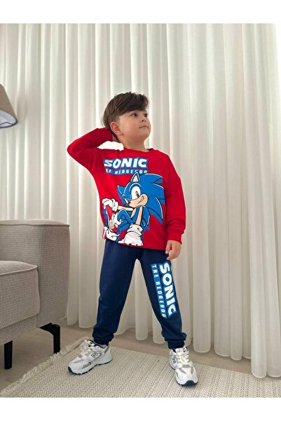 cgboutiquestylekids طقم سوبر ستايل للأولاد مكون من قطعتين مطبوع عليه سونيك من...