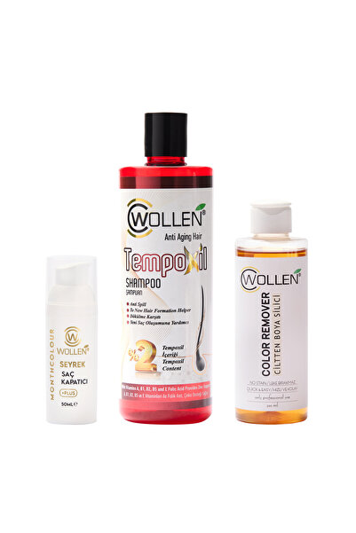 WOLLEN KOZMETİK Saç Kapatıcı Dolgunlaştırıcı Sıvı Krem 50 ml 2 Adet + Ciltten...